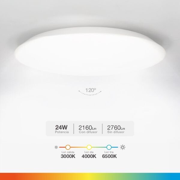 Prémiové LED stropní svítidlo Kandak 38cm 24W 2160lm CCT, 3 roky záruka