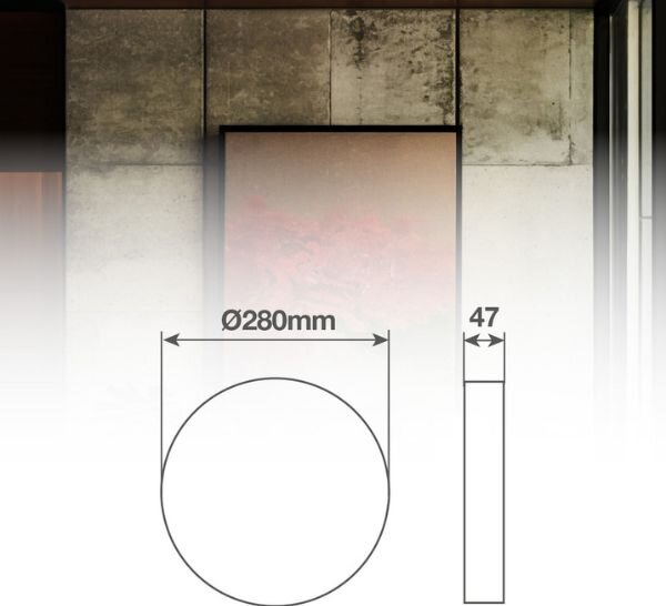 Prémiové LED stropní svítidlo Kandak 28cm 18W 1620lm CCT, 3 roky záruka