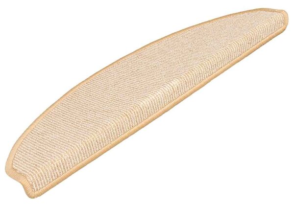 Schodové rohože 15 ks 65 x 21 x 4 cm krémové, půlkulaté, velké 149861