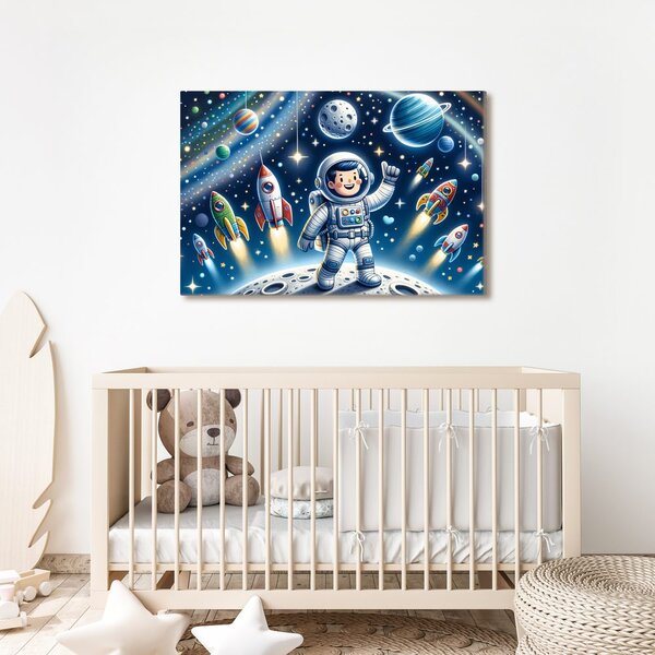 Obraz malý kosmonaut na dobrodružné misi