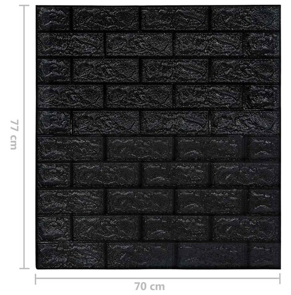 3D tapeta cihly samolepící 10 ks černá 150724
