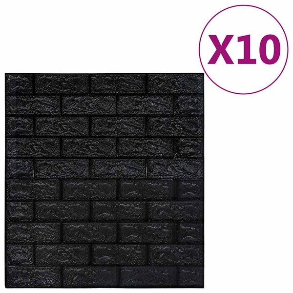 3D tapeta cihly samolepící 10 ks černá 150724