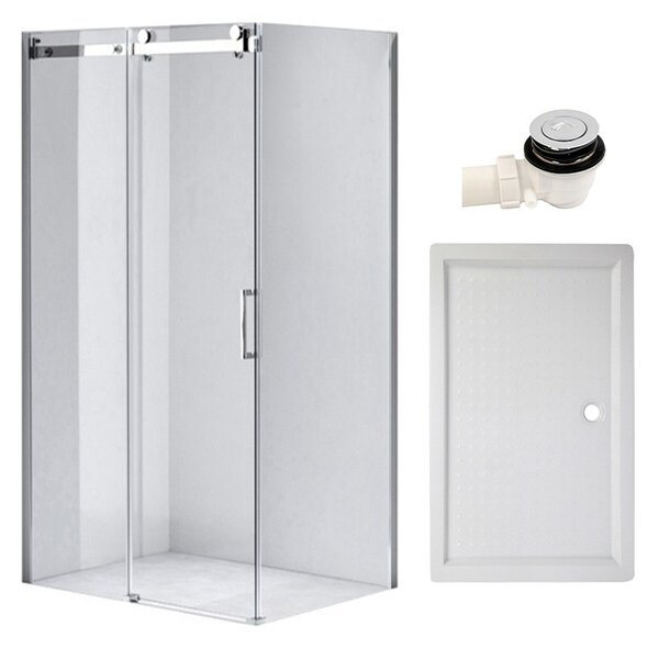BPS-koupelny Obdélníkový sprchový kout KZ203C 120x80 chrom/transparent + vanička SXL03E bílá