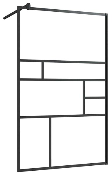Zástěna do průchozí sprchy čiré ESG sklo 100 x 195 cm černá 150754