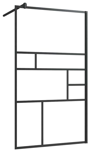 Zástěna do průchozí sprchy čiré ESG sklo 90 x 195 cm černá 150753