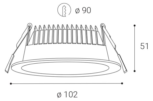 LED2 2235751 ZENO zápustné bodové svítidlo LED D102mm 10W/900lm 3000-4000-5000K IP54 bílá