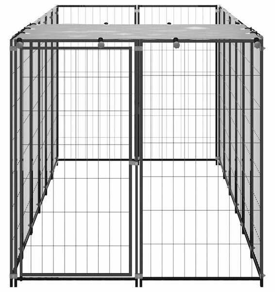 Psí kotec černý 330 x 110 x 110 cm ocel 150782