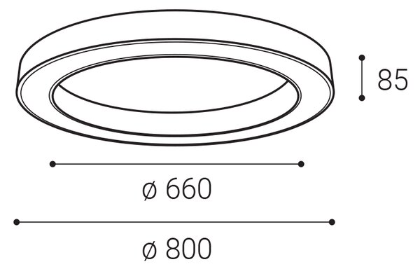 LED2 1273751DT SATURN SLIM stropní svítidlo LED D800mm 60W/4200lm 3000-4000K TRIAC bílá