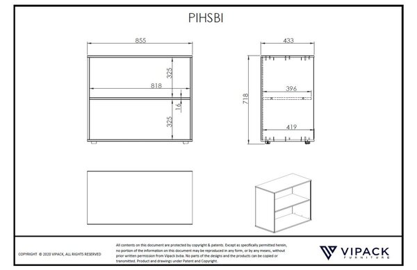 -25 % Dny MOMENTI– Vipack Dřevěná knihovna Pino 71,8 x 85,5 cm