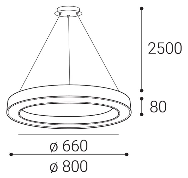 LED2 3273951DT SATURN SLIM závěsné svítidlo LED D800mm 60W/4700lm 3000-4000K TRIAC bílá