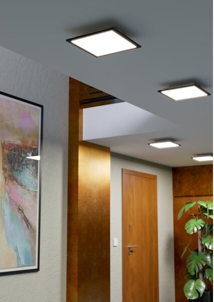 Eglo 901505-LED RGBW Stm. strop. svítidlo MORADILLO-Z LED/14W/230V 30x30cm černá
