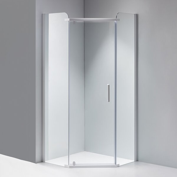 BPS-koupelny Pětiúhelníkový sprchový kout KZ91A 80x80 chrom/transparent + vanička ST07A WH bílá