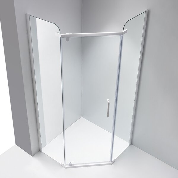 BPS-koupelny Pětiúhelníkový sprchový kout KZ91A 80x80 chrom/transparent + vanička ST07A WH bílá