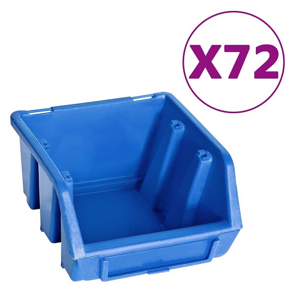 128dílná sada skladovacích zásobníků nástěnné panely modročerná 150808