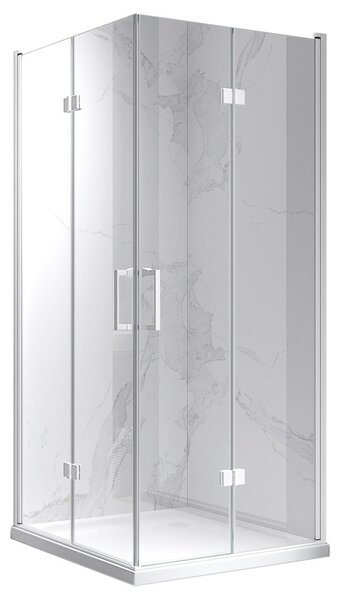BPS-koupelny Čtvercový sprchový kout KZ08B WH 80x80 bílá/transparent - bez vaničky