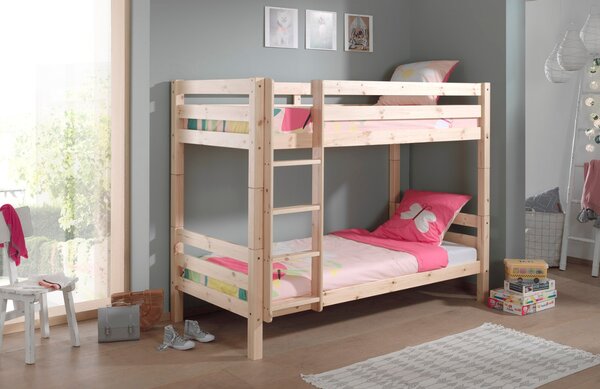 Vyšší borovicová dvoupatrová postel Vipack Pino 90 x 200 cm