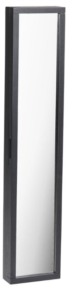 Černá dubová zrcadlová skříňka na klíče ROWICO CONFETTI 90 x 18 cm