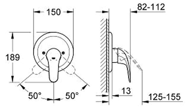 GROHE Euroeco neu - Sprchová batéria stojanková, chróm 19378000