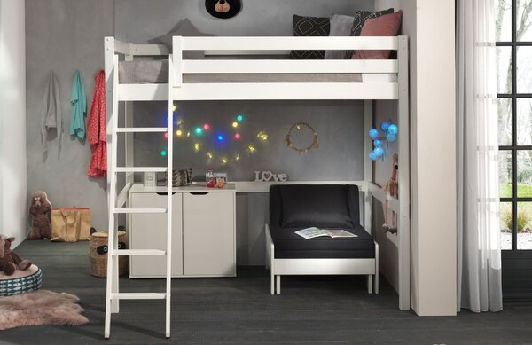 Bílá lakovaná komoda Vipack Pino 85,5 x 43,3 cm