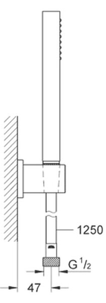 GROHE Euphoria Cube Stick - Set s držákem na stěnu 1 proud, Chrom 27702000