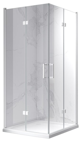 BPS-koupelny Čtvercový sprchový kout KZ08B WH 80x80 bílá/transparent - bez vaničky