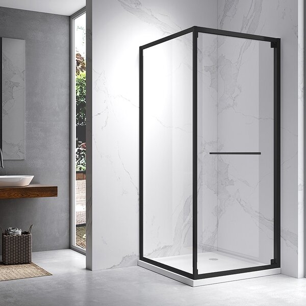 BPS-koupelny Čtvercový sprchový kout KZ16B 90x90 černá/transparent - bez vaničky