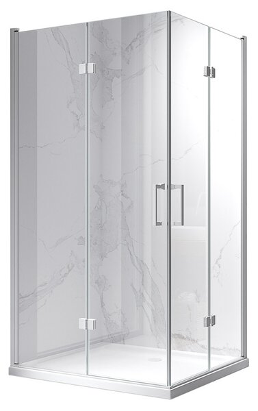 BPS-koupelny Obdélníkový sprchový kout KZ12A WH 90x80 bílá/transparent - bez vaničky