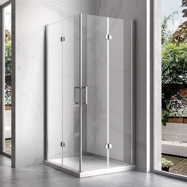 BPS-koupelny Čtvercový sprchový kout ZES KZ08B 80x80 chrom/transparent - bez vaničky