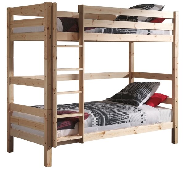 Borovicová dvoupatrová postel Vipack Pino 90 x 200 cm s rámem uprostřed
