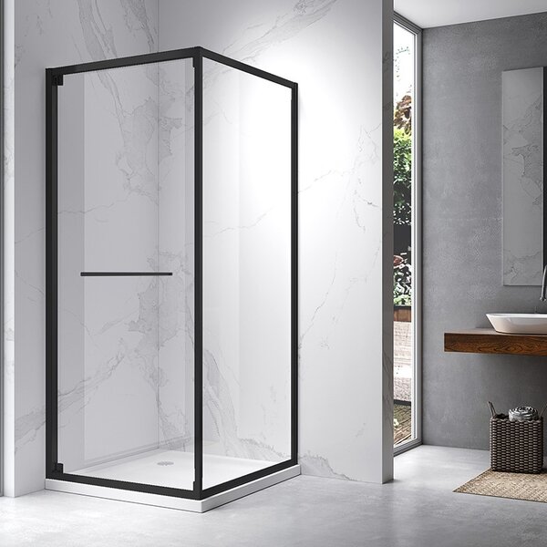 BPS-koupelny Čtvercový sprchový kout KZ16B 90x90 černá/transparent - bez vaničky
