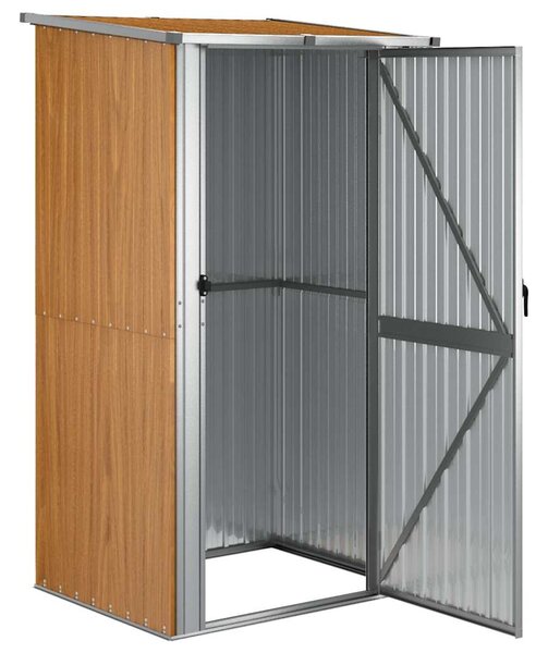 Zahradní domek hnědý 118,5 x 97 x 209,5 cm pozinkovaná ocel 150902