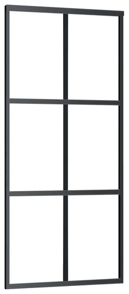 Posuvné dveře ESG sklo a hliník 90 x 205 cm černé 151012