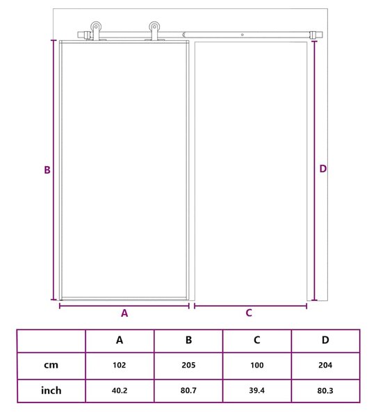 Posuvné dveře ESG sklo a hliník 102 x 205 cm černé 151010