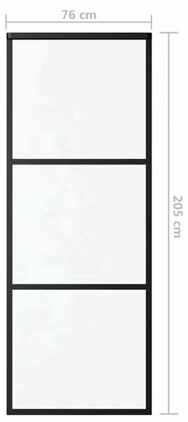 Posuvné dveře 3dílné ESG sklo a hliník 76 x 205 cm černé 151008