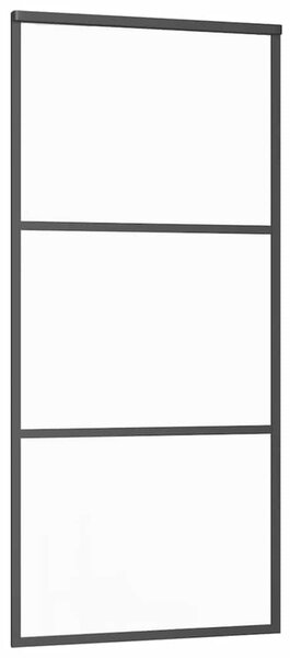 Posuvné dveře ESG sklo a hliník 90 x 205 cm černé 151009