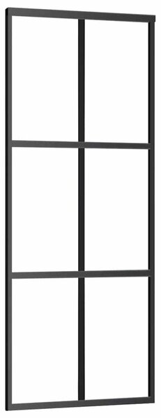 Posuvné dveře ESG sklo a hliník 76 x 205 cm černé 151011