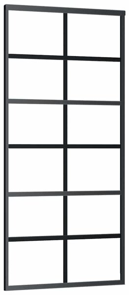Posuvné dveře ESG sklo a hliník 90 x 205 cm černé 151018