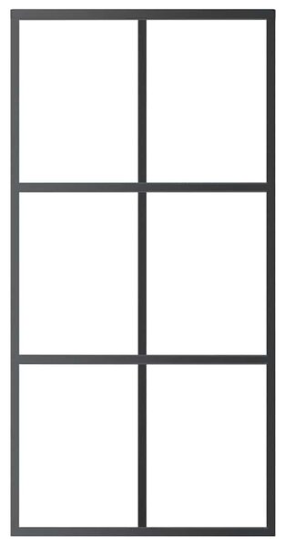 Posuvné dveře ESG sklo a hliník 102 x 205 cm černé 151013