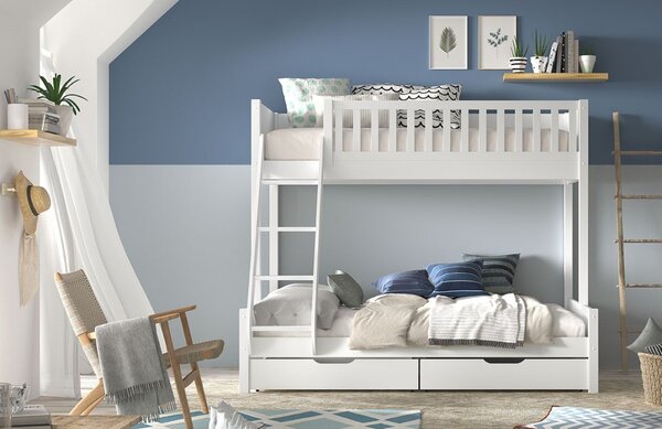 Set dvou bílých borovicových zásuvek k posteli Vipack Pino 97,5 x 88,5 cm