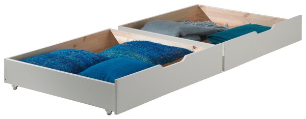 Set dvou bílých borovicových zásuvek k posteli Vipack Pino 97,5 x 88,5 cm