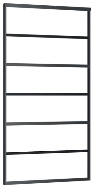 Posuvné dveře ESG sklo a hliník 102 x 205 cm černé 151016