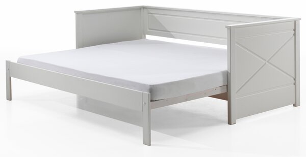 Bílá borovicová rozkládací postel Vipack Pino Scott 90/180 x 200 cm