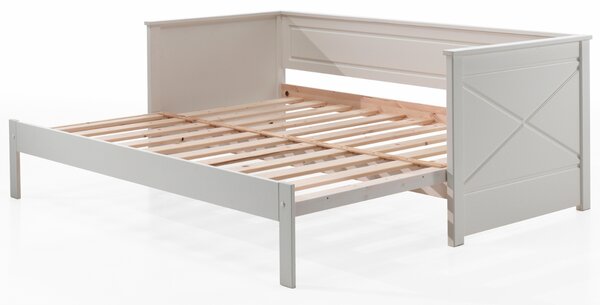 Bílá borovicová rozkládací postel Vipack Pino Scott 90/180 x 200 cm