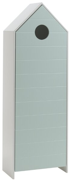Vipack Zelená lakovaná šatní skříň Casami 172 x 58 cm s kulatým otvorem