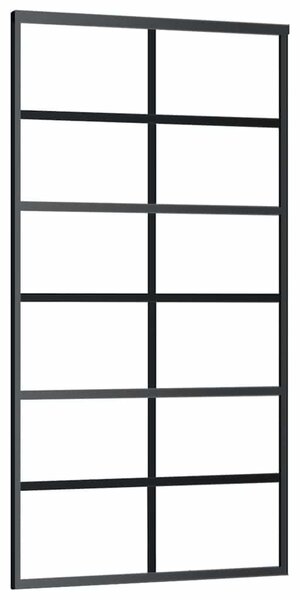Posuvné dveře ESG sklo a hliník 102 x 205 cm černé 151019