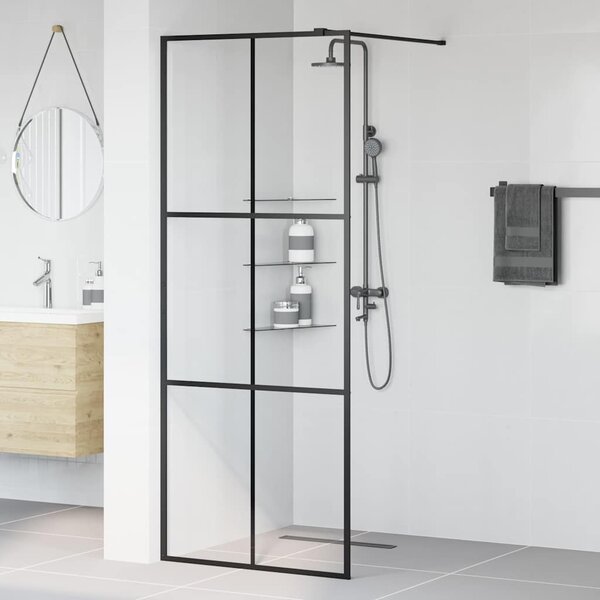 Zástěna do průchozí sprchy čiré ESG sklo 80 x 195 cm černá 151023