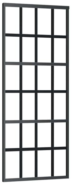 Posuvné dveře ESG sklo a hliník 76 x 205 cm černé 151020