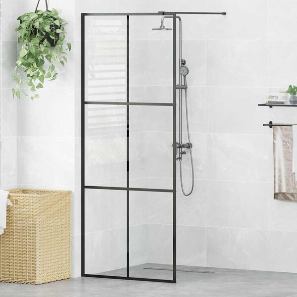 Zástěna do průchozí sprchy čiré ESG sklo 80 x 195 cm černá 151023