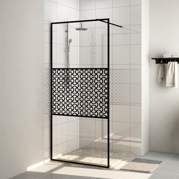 Zástěna do průchozí sprchy čiré ESG sklo 80 x 195 cm černá 151028