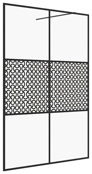 Zástěna do průchozí sprchy čiré ESG sklo 140 x 195 cm černá 151032